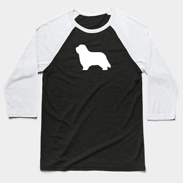 Bearded Collie Silhouette Baseball T-Shirt by Coffee Squirrel